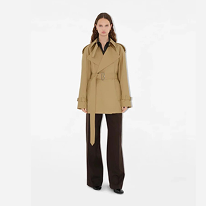 burberry asymmetrical lapel short gabardine trench coat